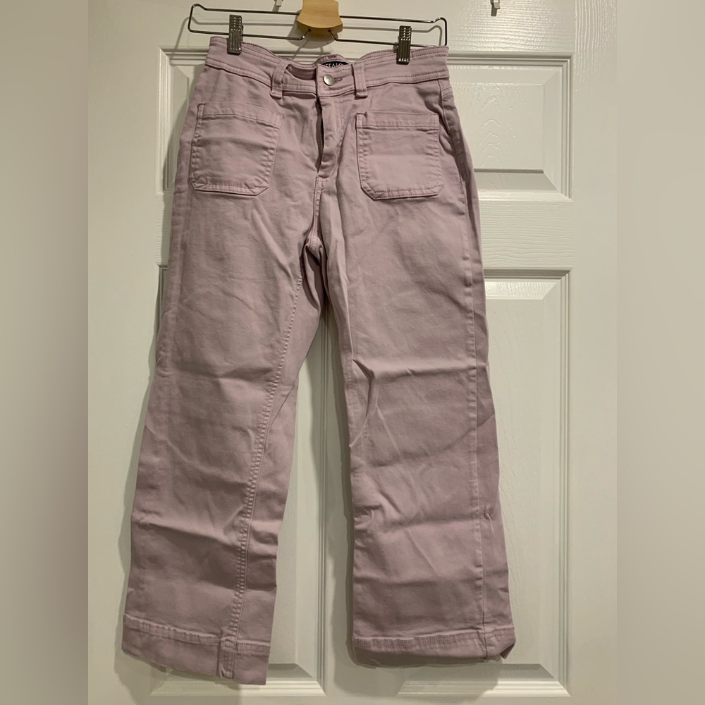 Buffalo David Bitton Women Lavender Crop Wide Leg Pants- Size 4